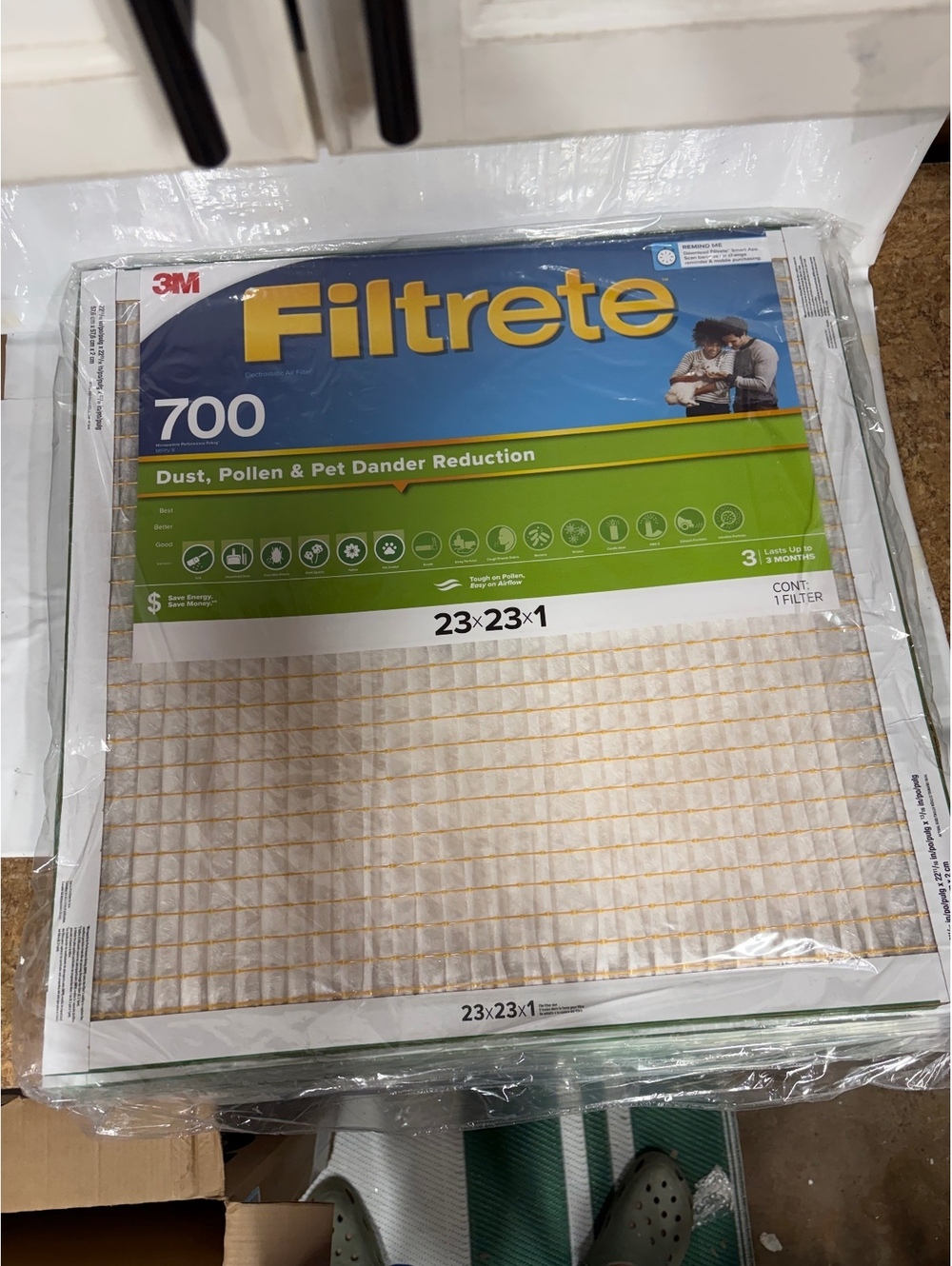 3M Filtrete 700 Air Filter 23x23x1 Dust, Pollen & Pet Dander Reduction - 4 Pack